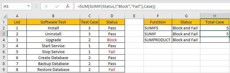 How to Sum if Equal to X or Y 12