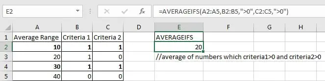 Average with Multiple Criteria in Excel