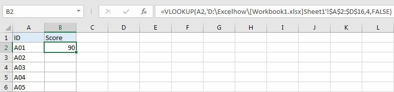 VLOOKUP - Retrieve Data from Another Workbook 1