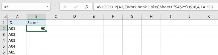 VLOOKUP - Retrieve Data from Another Workbook 1