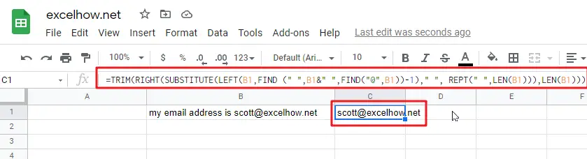 google sheets find function