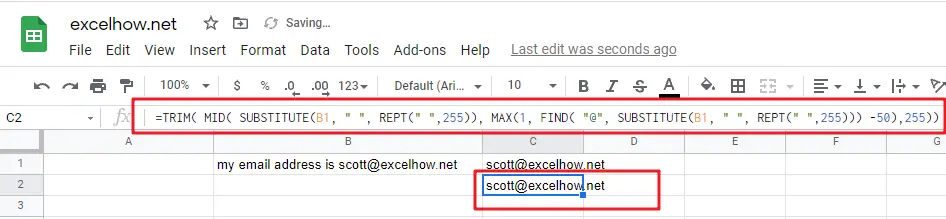 google sheets find function