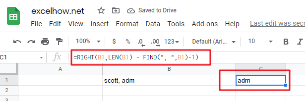 google sheets find function