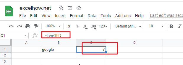 Google sheets len function1