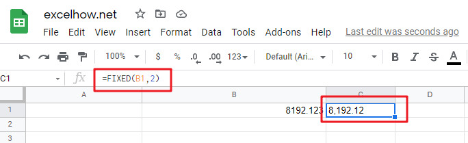 google sheets fixed function1