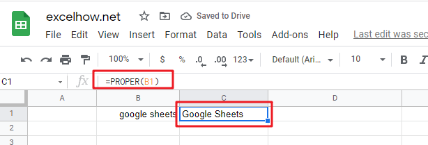 google sheets proper function1