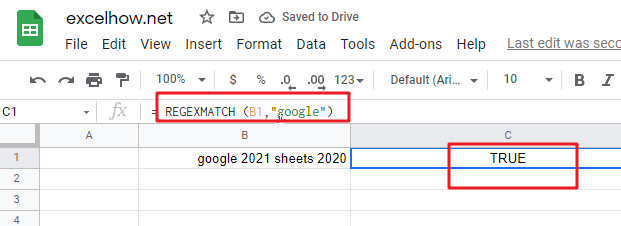 google sheets regexmatch function