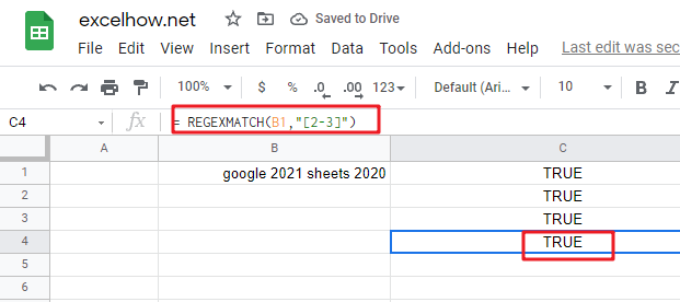 google sheets regexmatch function