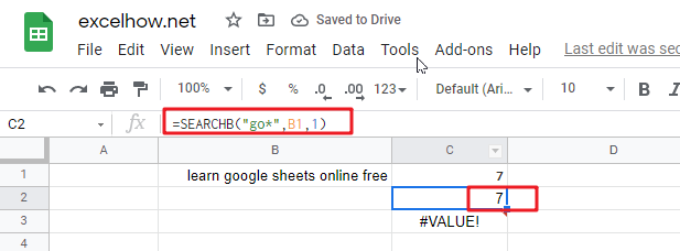 google sheets searchb function