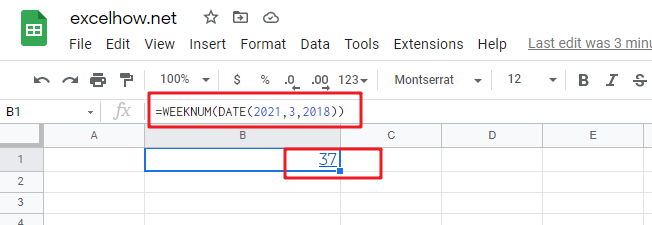 google sheet weeknum function1