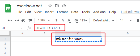 google sheets bahttext function1