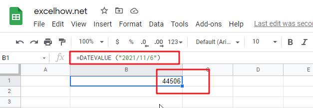 google sheets datevalue function