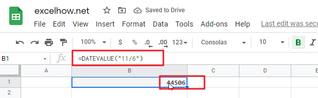 google sheets datevalue function