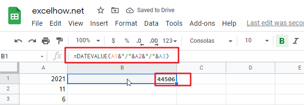 google sheets datevalue function