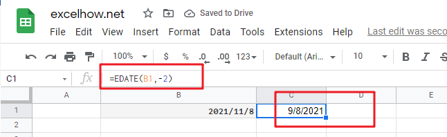 google sheets edate function1