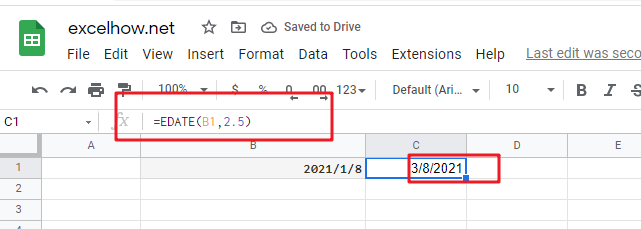 google sheets edate function1