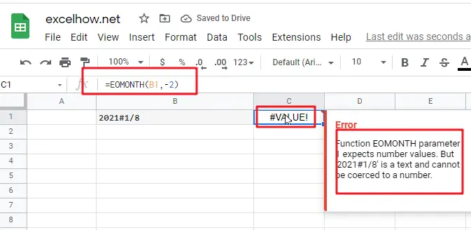 google sheets eomonth function1