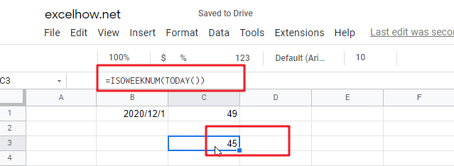 google sheets isoweeknum function1