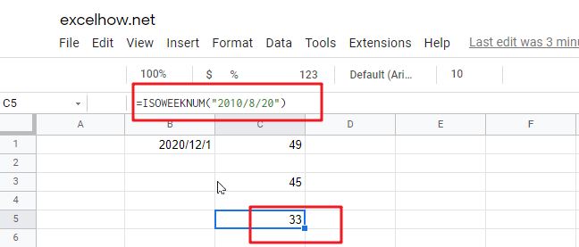 google sheets isoweeknum function1