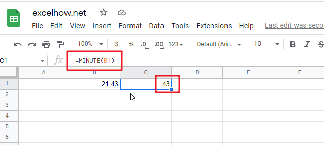 google sheets minute function1