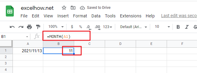 google sheets month function1
