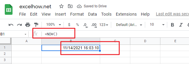 google sheets now function1