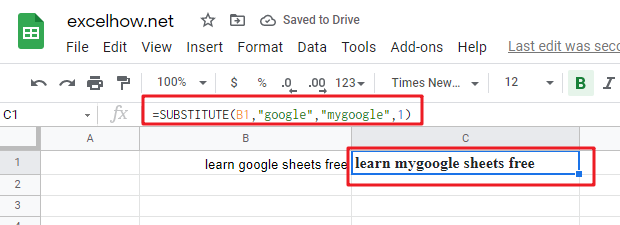 google sheets substitute function