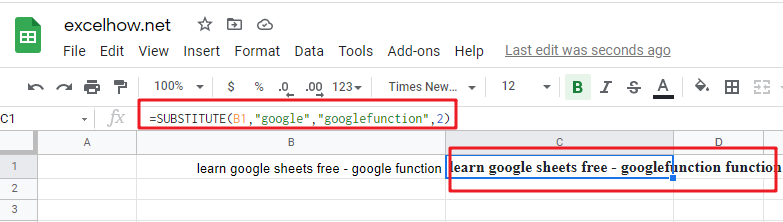 google sheets substitute function