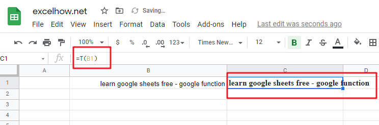 google sheets t function1