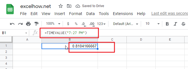 google sheets timevalue function1