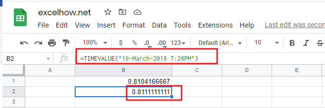 google sheets timevalue function1