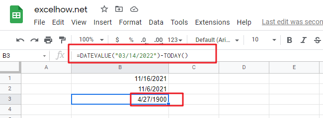 google sheets today function