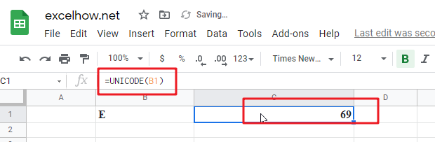 google sheets unicode1