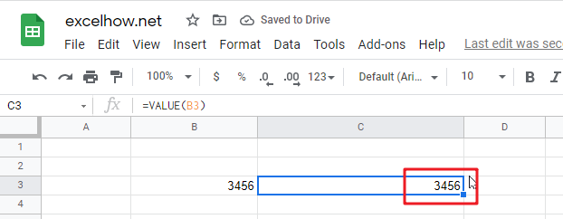 google sheets value function1