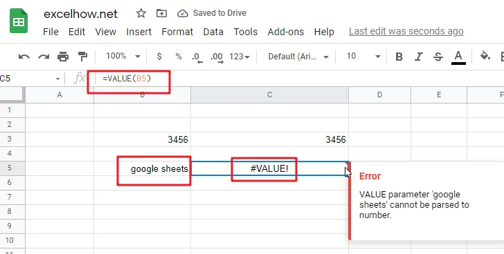 google sheets value function1