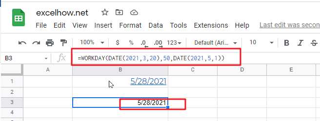 google sheets workday function1