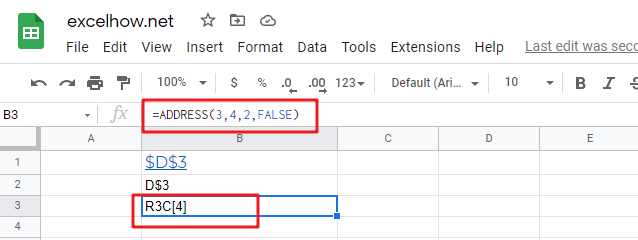 google sheets address function1