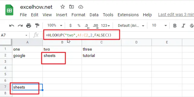 google sheets hlookup function1