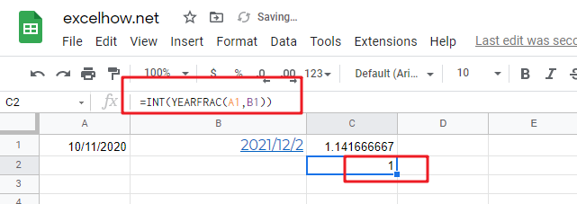 google sheets yearfrac function1