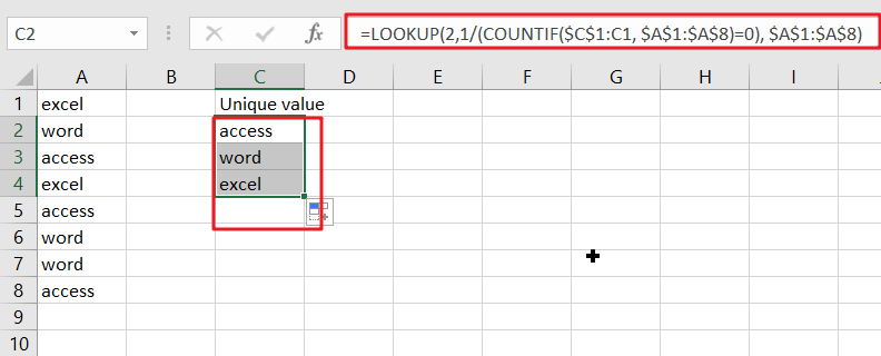 Extract Unique Items From A List In Excel1