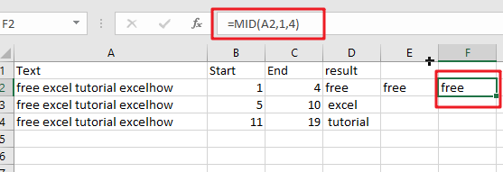 Extract substring In Excel