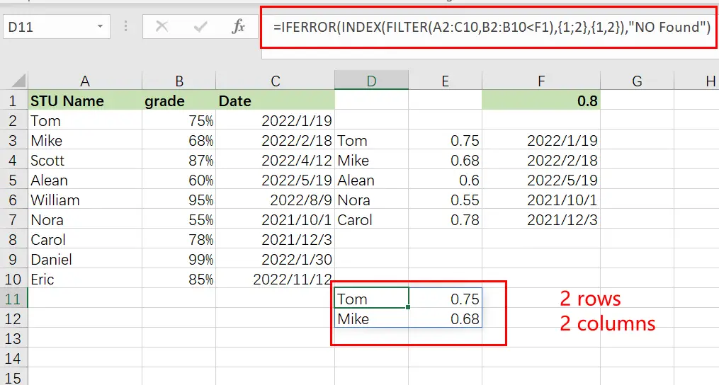 excel filter function