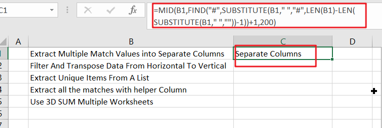 extract last word from multiple cells1