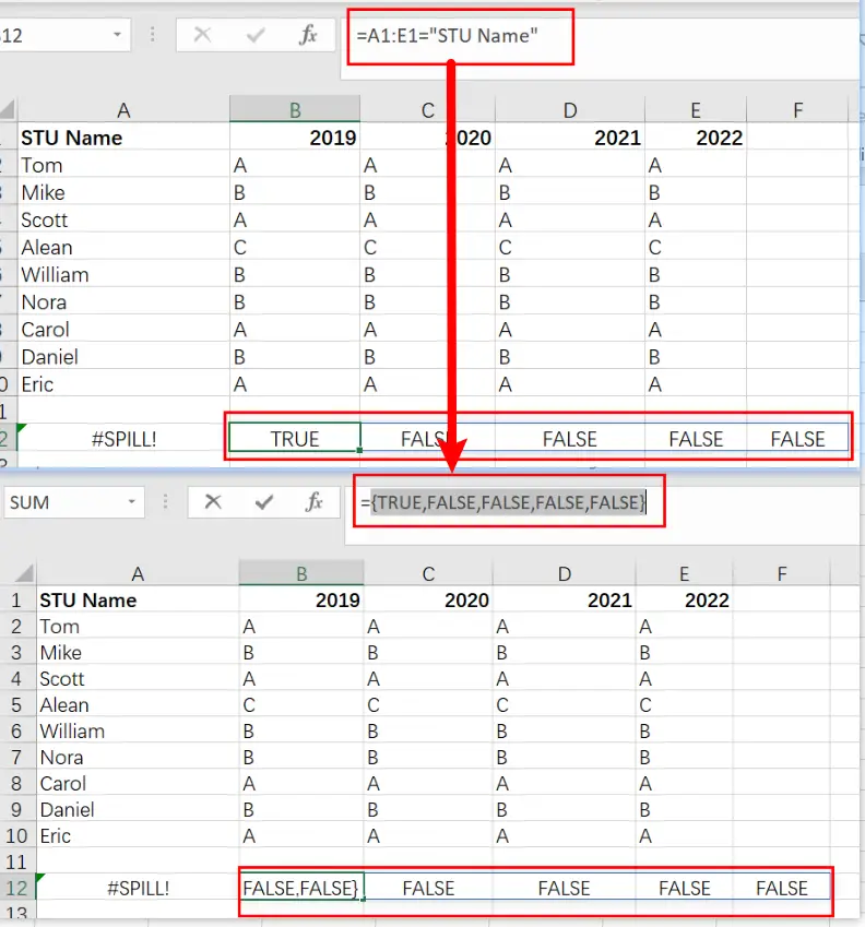 filter by column sort by row1