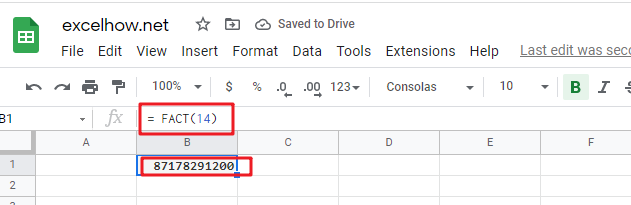 google sheets FACT function1