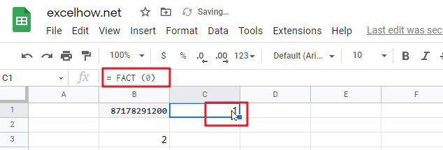 google sheets FACT function1