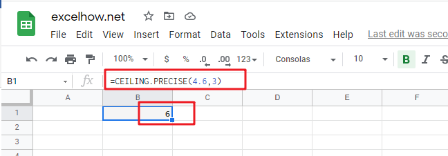 google sheets ceiling.precise function1