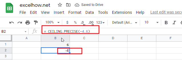 google sheets ceiling.precise function1