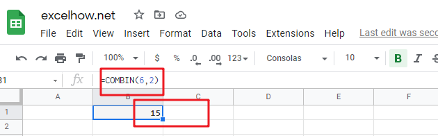 google sheets combin function1