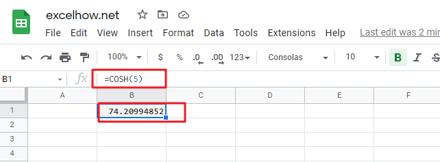 google sheets cosh function1